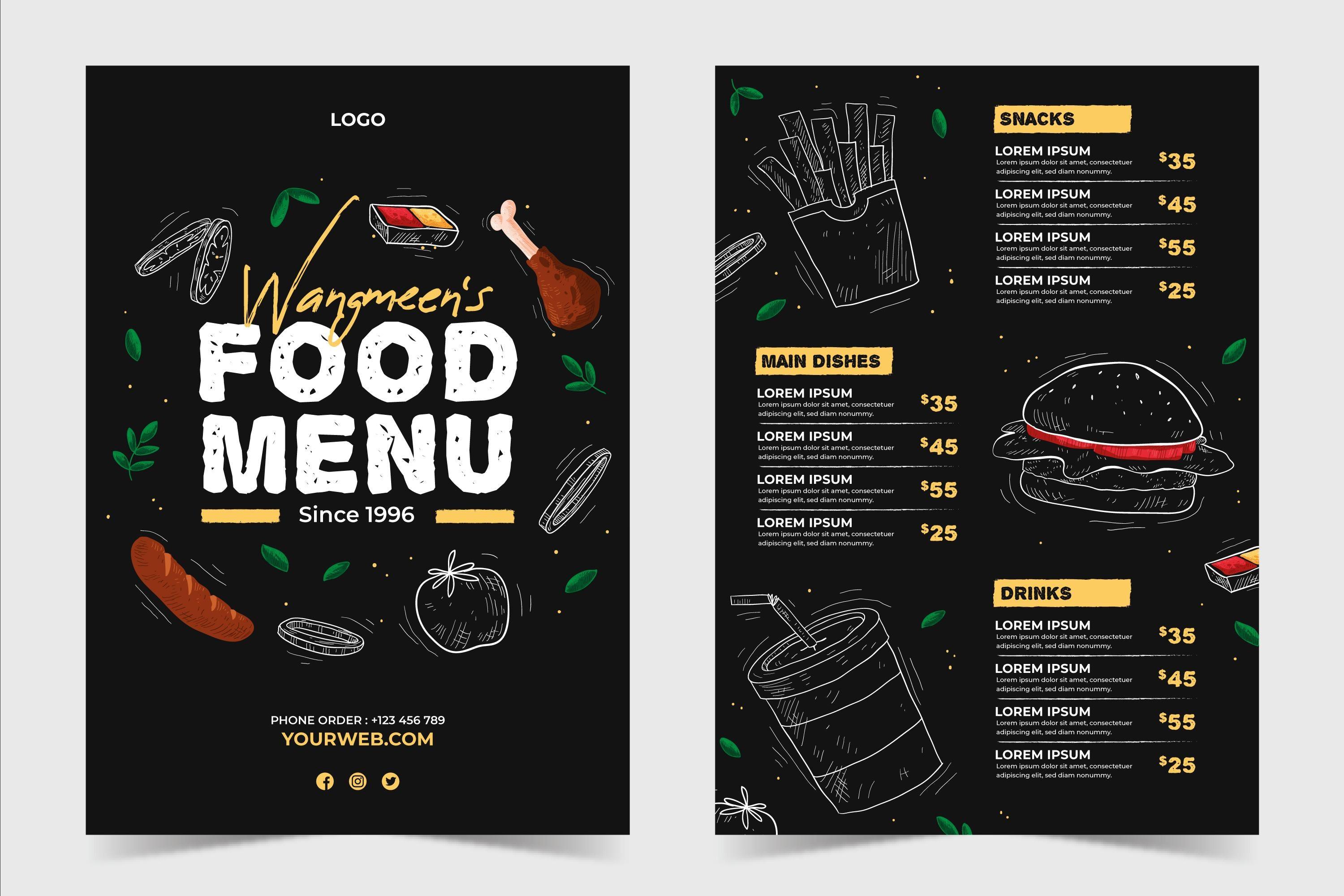 Premium Mega Pack 300 Menus - Flyers Restaurant - Fast Food Editables - GeekMadness