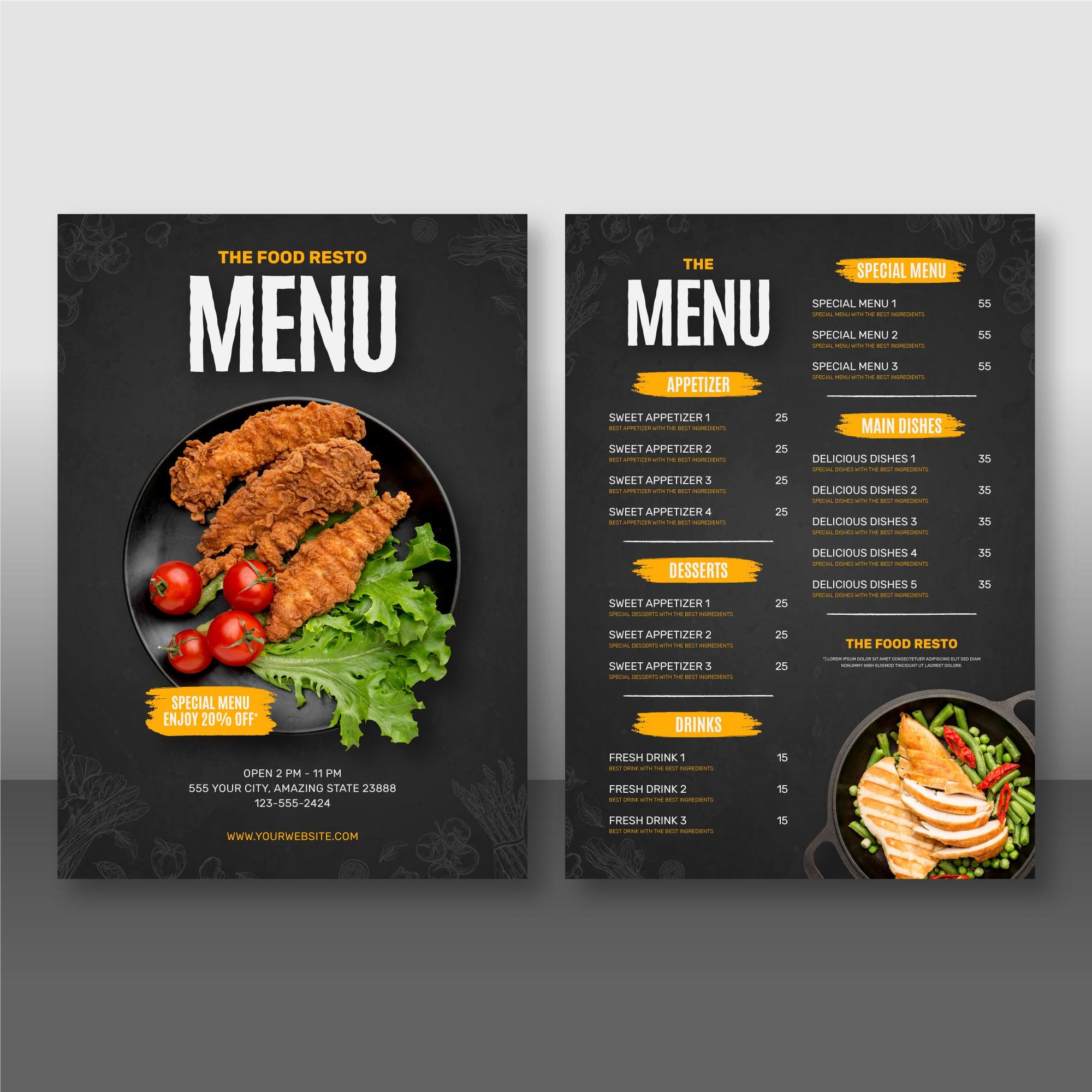 Premium Mega Pack 300 Menus - Flyers Restaurant - Fast Food Editables - GeekMadness